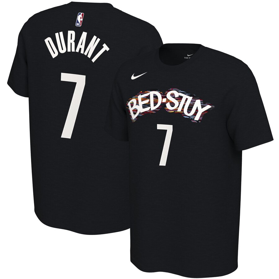 Men 2020 NBA Nike Kevin Durant Brooklyn Nets Black 201920 City Edition Variant Name Number TShirt